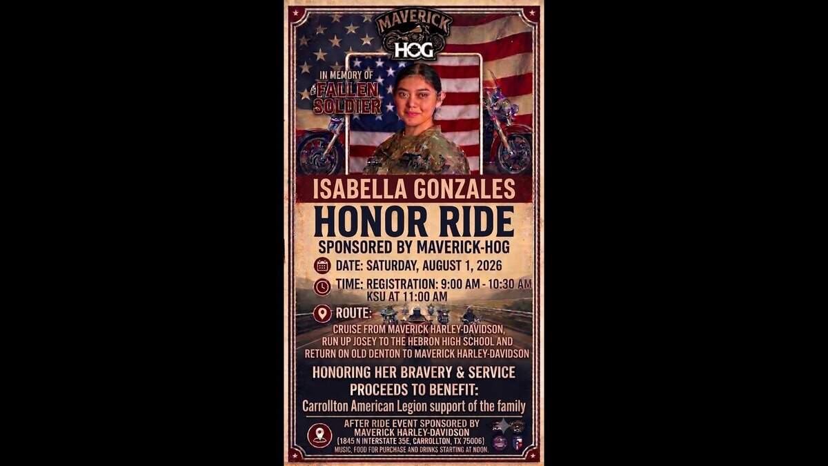 Maverick-Hog will host an honor ride this weekend to remember Private Isabella Gonzales.